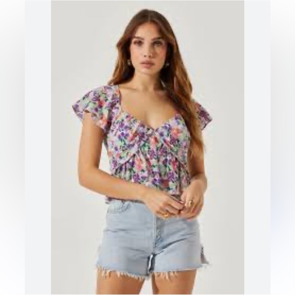 ASTR the Label floral blouse  Top Size medium - Picture 1 of 5